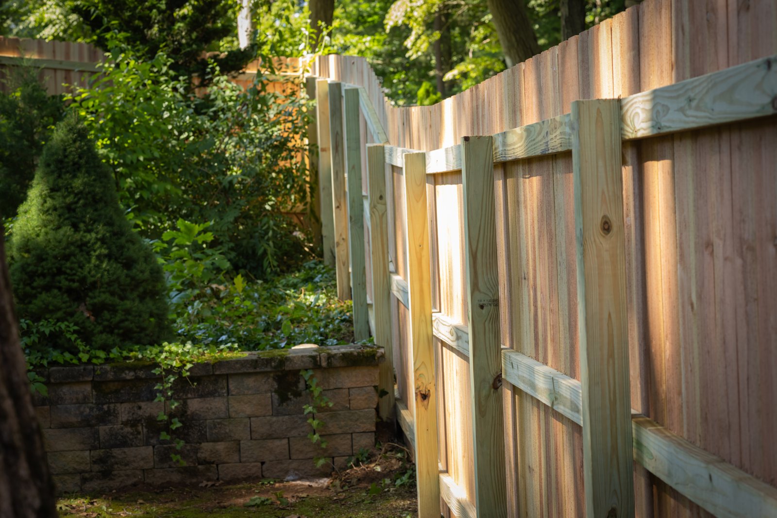 Decorative wood fence